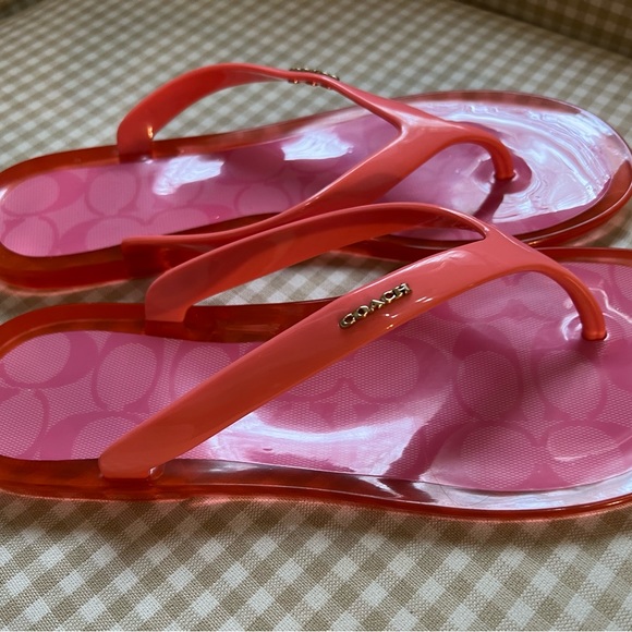 Coach Nisa Sandles Size 9 Pink Lemonade Rubber Instep & Sole - Picture 5 of 6